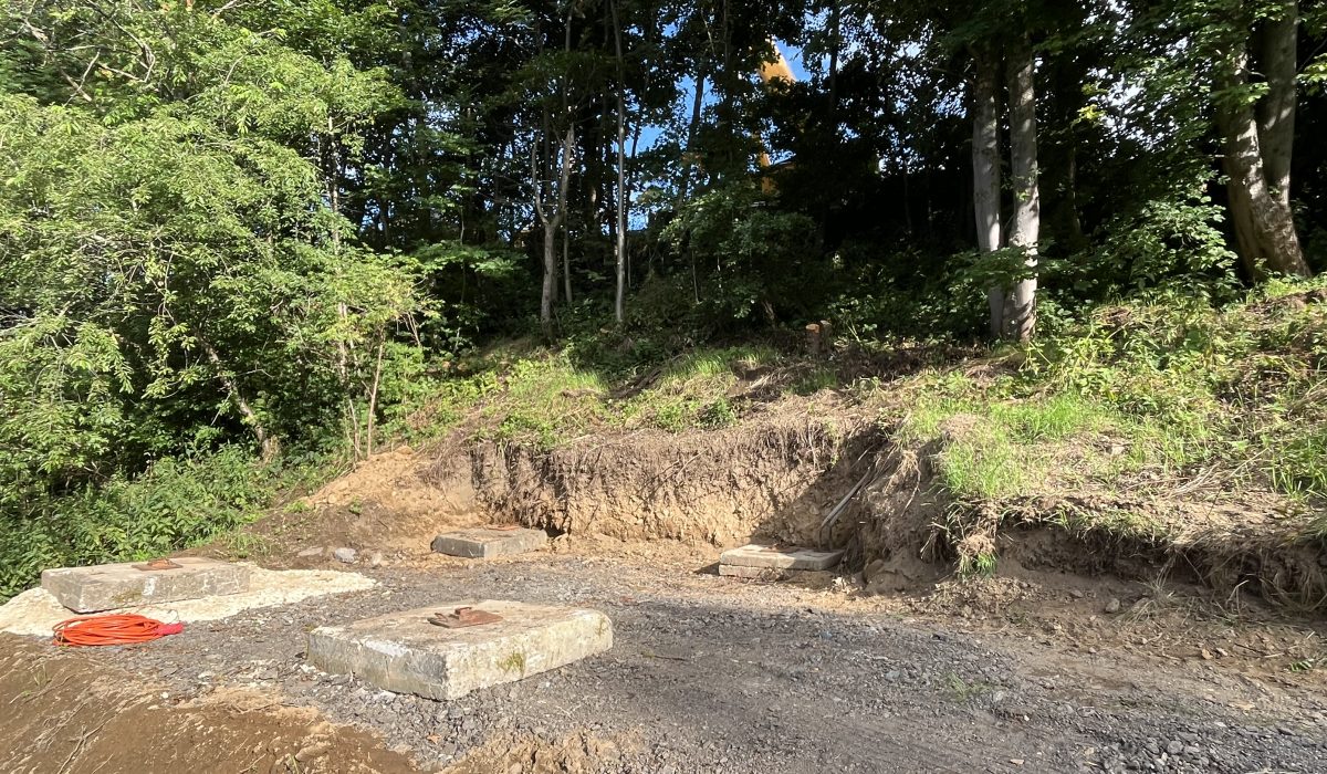 Vorbereiteter Stellplatz für dem Kran